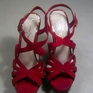 Jessica Simpson wedge open toe heels